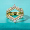 Elegante sterling zilveren kroonring met moissaniet diamant | D-Carats.