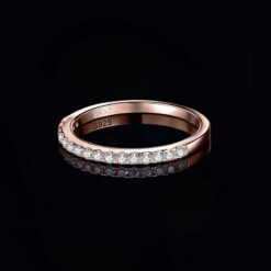 Alternative view of Half eternity band <br> moissanite diamond.