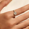 Ring in finger heart jewelry set in sterling silver with moissanite diamond | D-Carats.