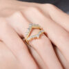18k yellow gold-plated crown ring with moissanite diamond | D-Carats.