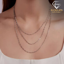 Unisex sterling silver figaro chain for pendants | D-Carats.