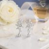 Premium quality moissanite earrings in sterling silver | D-Carats.
