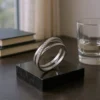 Crossover Ring Silver Moissanite