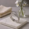 Crossover Ring Silver Moissanite