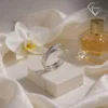 Crossover Ring Silver Moissanite