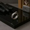Crossover Ring Silver Moissanite