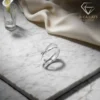 Crossover Ring Silver Moissanite