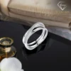 Crossover Ring Silver Moissanite