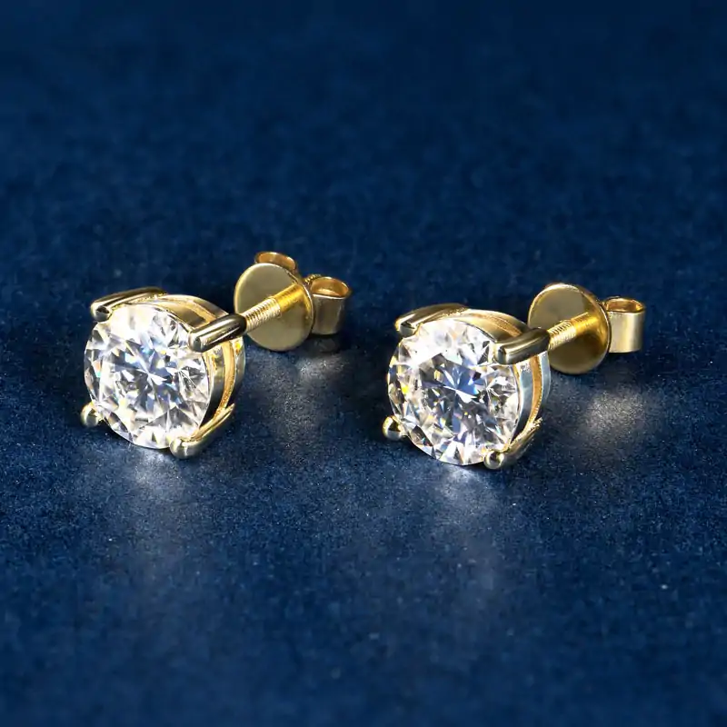 Ohrlochstecker Ohrringe. 4 Hypoallergene Ohrstecker aus 10k Gold zum Ohrlochstechen | D-Carats.