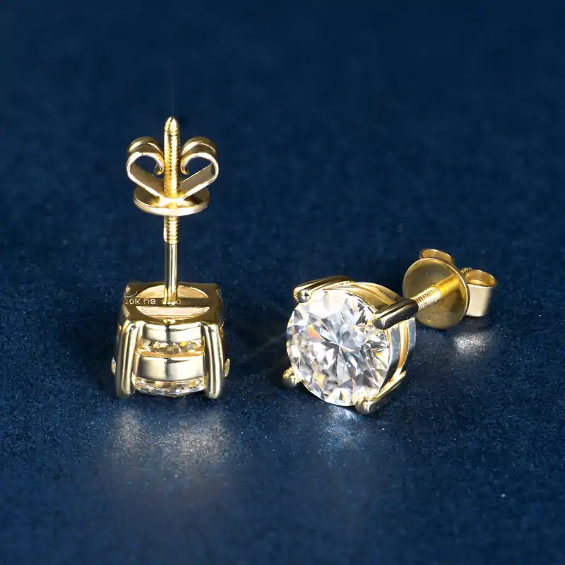 Ohrlochstecker Ohrringe. 12 Ohrstecker aus hochwertigem 10k Gold für Ohrlöcher | D-Carats.
