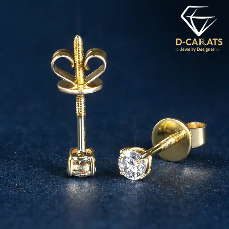 Ohrlochstecker Ohrringe. 10 Erschwingliche Ohrstecker aus 10k Gold für Ohrlöcher | D-Carats.