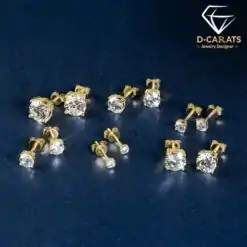 Versatile 10k gold ear-piercing stud earrings | D-Carats.