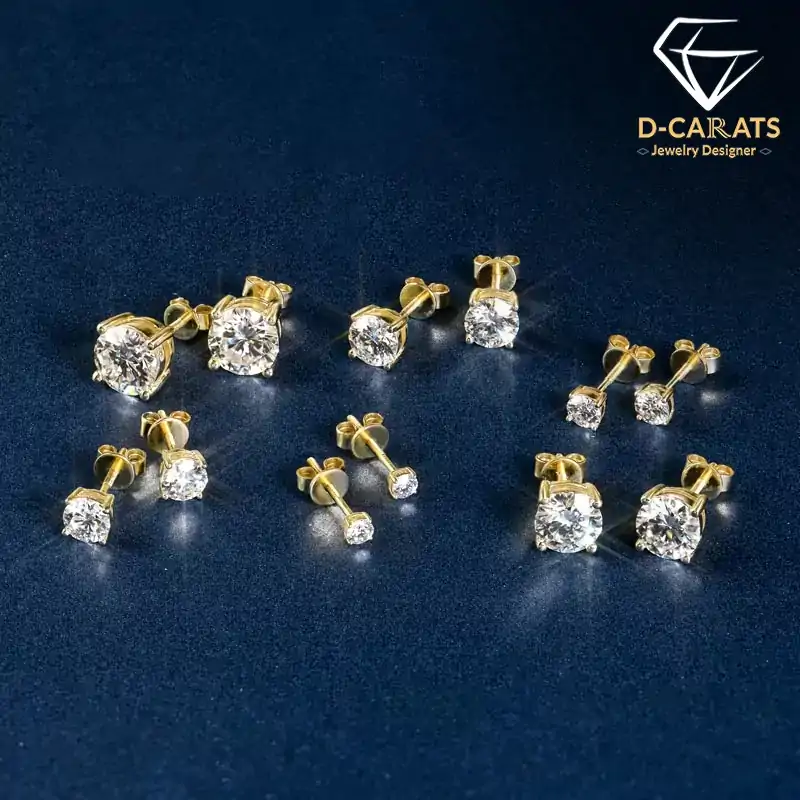 Versatile 10k gold ear-piercing stud earrings | D-Carats.