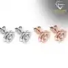 Unique sterling silver moissanite flower stud earrings | D-carats.