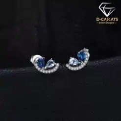 Beautiful Natural London Blue Topaz Silver Earrings | D-Carats