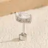 Vintage inspired cartilage earring with moissanite diamond in sterling silver | D-Carats.