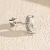 Side view of a marquise-cut moissanite cartilage stud earring in S925 sterling silver | D-Carats.