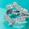 Stunning sterling silver crown ring with moissanite diamond | D-Carats.