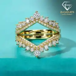 Elegant sterling silver crown ring with moissanite diamond | D-Carats.
