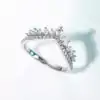 Hypoallergenic sterling silver crown ring with moissanite diamond | D-Carats.