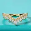 18k yellow gold-plated sterling silver crown ring with moissanite diamond | D-Carats.