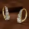 Ohrringe mit Diamant-Clipverschluss. 14 18k gelb vergoldete Diamant-Ohrhänger mit Bügelverschluss aus Silber | D-Carats.