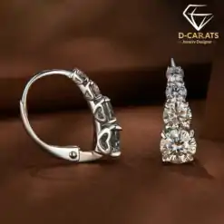 Diamond lever back earrings.