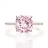 Elegant rose gold-plated sterling silver pink sapphire engagement ring | D-Carats.