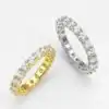 Low cost eternity moissanite silver ring | D-Carats.