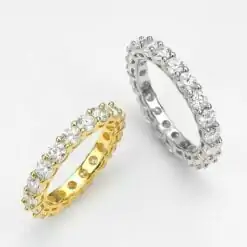Low cost eternity moissanite silver ring | D-Carats.