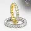 Elegant eternity moissanite silver ring | D-Carats.