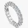 Affordable eternity moissanite silver ring | D-Carats.