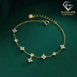 Beautiful Four Leaf Clover Bracelet Gold-Plated | D-Carats