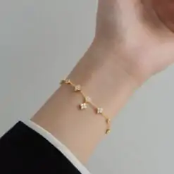 Elegante Klaver Vier Armband Verguld | D-Carats