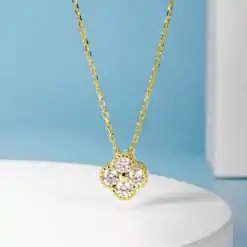 Collier Lucky Charm Trèfle à quatre feuilles Vermeil d'or | D-Carats