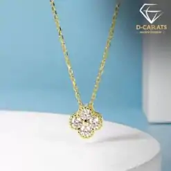 Lucky Charm Four Leaf Clover Necklace Gold Vermeil | D-Carats