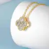 Elegant Four Leaf Clover Necklace Gold Vermeil | D-Carats