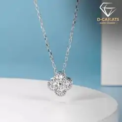 Elegant Four Leaf Clover Necklace Silver | D-Carats