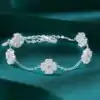 Pulsera barata de plata con trébol de cuatro hojas | D-Carats