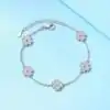 Pulsera de plata con trébol de cuatro hojas asequible | D-Carats