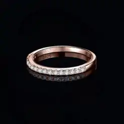 Alternative view of Half eternity band <br> moissanite diamond.