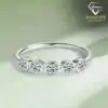 Affordable half eternity sterling silver bezel moissanite ring | D-Carats.