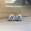 Halo stud earrings <br> moissanite silver. 1 Luxury moissanite diamond halo stud earrings | D-Carats.