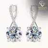 Sterling silver moissanite infinity hoop earrings | D-Carats.