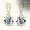 Gold infinity sterling silver moissanite hoop earrings | D-Carats.