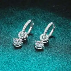 Best Gift for Woman Hinge Back Drop Moissanite Earring | D-Carats
