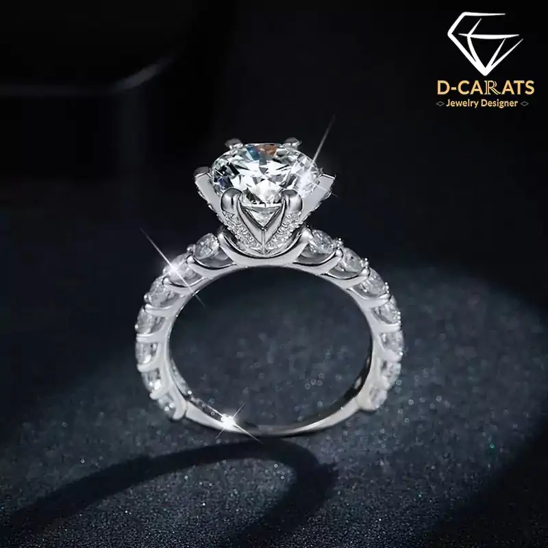 Hidden halo engagement ring <br> moissanite 16 Cheap Engagement Ring | D-Carats