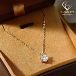 Cheap moissanite sterling silver solitaire necklace | D-Carats