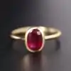 Bague rubis plaqué or jaune vue horizontale | D-Carats