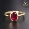 Ruby ring yellow gold-plated horizontal view | D-Carats.
